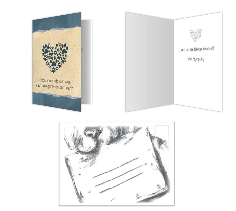 Dog Speak Pet Sympathy Card - "Dogs Come Into Our Lives, Leave Paw Prints on Our Hearts" - Thoughtful Loss of Pet Card with Envelope from a Beloved Companion, 4.75" x 6.75" - Image 5
